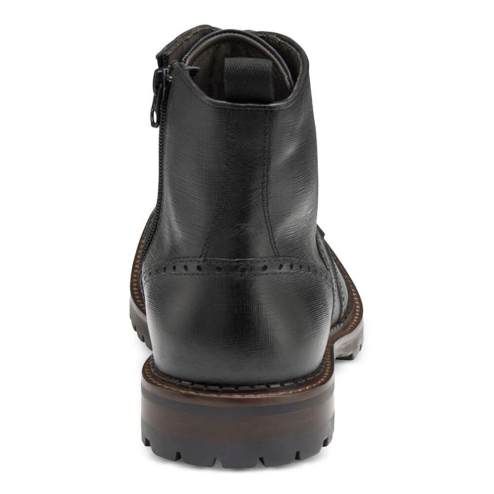JOHNSTON & MURPHY Mens Black Blind Eyelets Garrison Toe Leather Boots Shoes 11 M - Picture 2 of 4